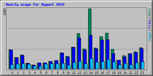 Hourly usage for August 2015